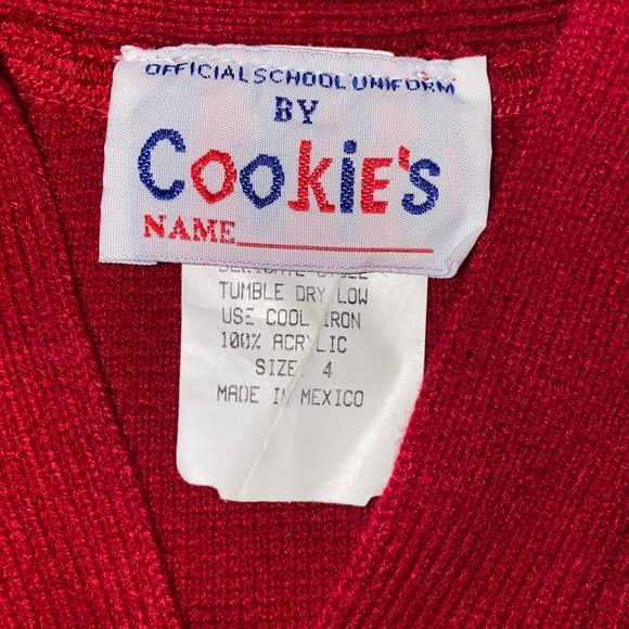 Cookies thick red knit cardigan sz 4t - Picture 4 of 4